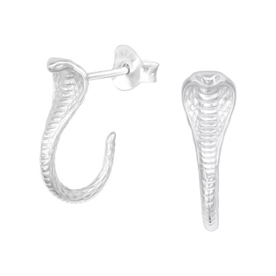 Silver Snake Ear Studs