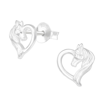 Silver Horse Lover Ear Studs