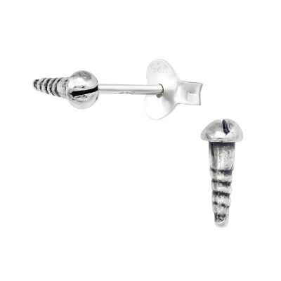 Silver Screw Ear Studs