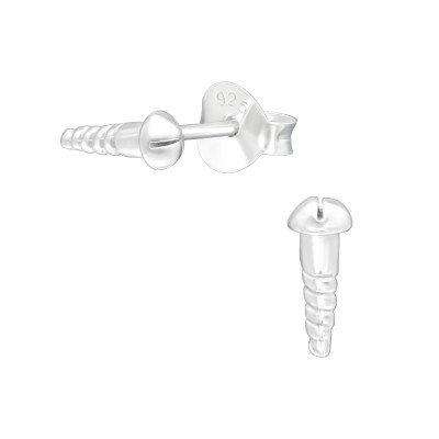 Silver Screw Ear Studs