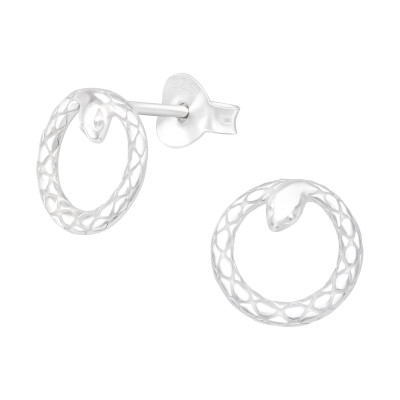 Silver Snake Ear Studs