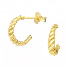Silver Half Hoop Ear Studs