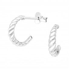 Silver Half Hoop Ear Studs