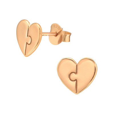 Silver Heart Ear Studs