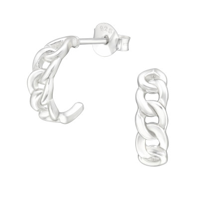 Silver Chain Link Ear Studs