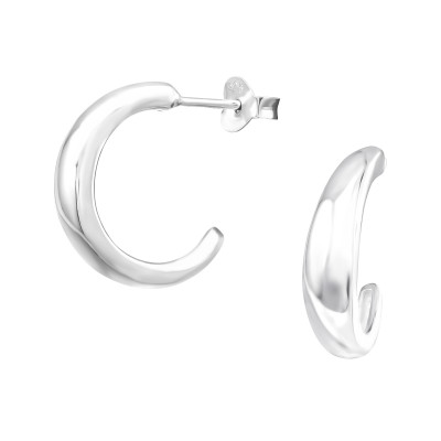 Silver Half Hoop Ear Studs