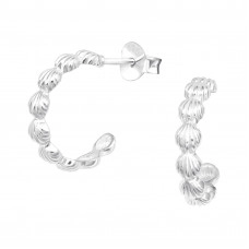 Silver Half Hoop Ear Studs