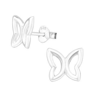 Silver Butterfly Ear Studs