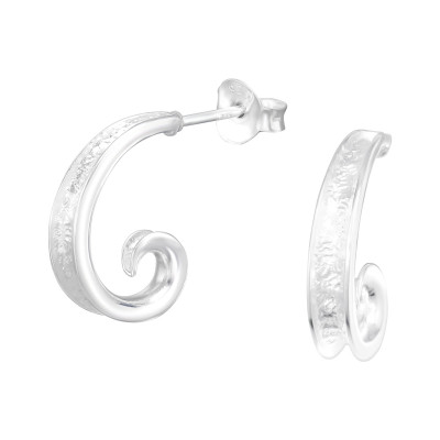 Silver Half Hoop Ear Studs