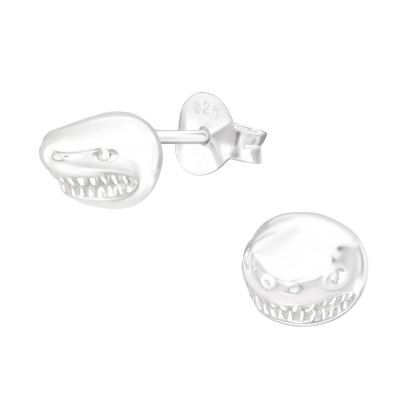 Silver Shark Ear Studs