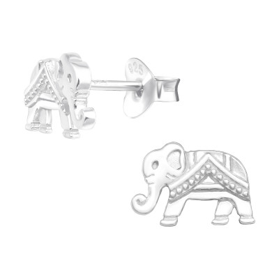 Silver Elephant Ear Studs