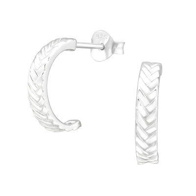 Silver Half Hoop Ear Studs