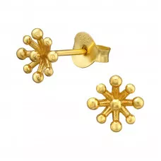 Silver Flower Ear Studs