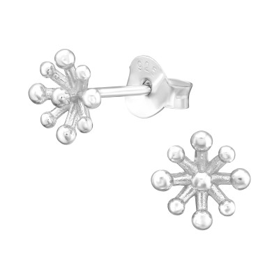 Silver Flower Ear Studs