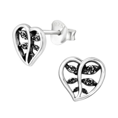 Silver Leaf Ear Studs