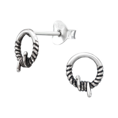 Silver Rope Ear Studs