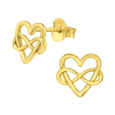 Silver Heart Ear Studs