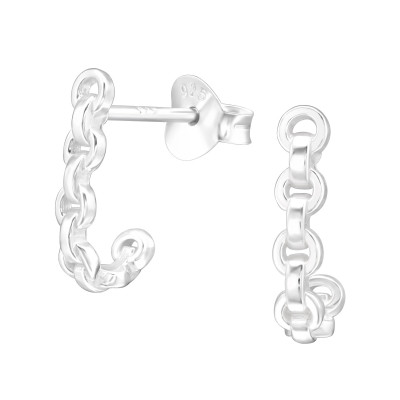 Silver Chain Ear Studs