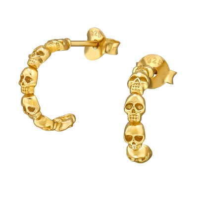 Skull Sterling Silver Ear Studs