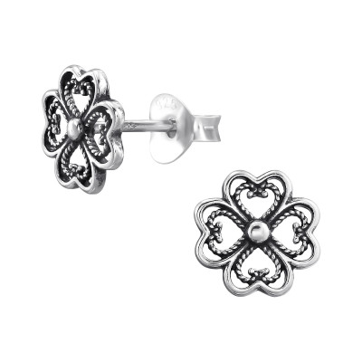 Clover Sterling Silver Ear Studs