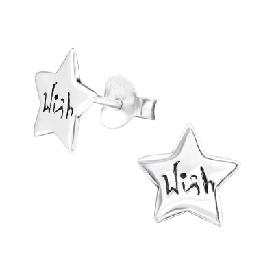 Silver Wish Star Ear Studs