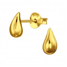Teardrop Sterling Silver Ear Studs