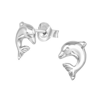 Silver Dolphin Ear Studs