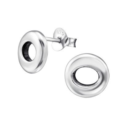 Silver Circle Ear Studs