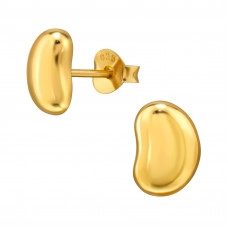 Bean Sterling Silver Ear Studs