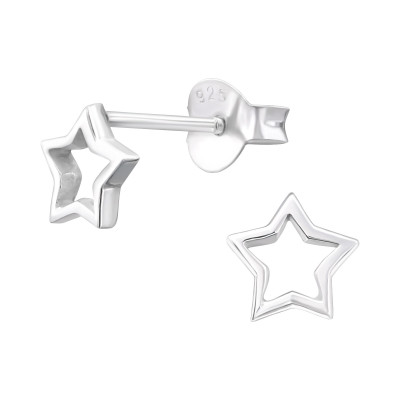 Silver Star Ear Studs