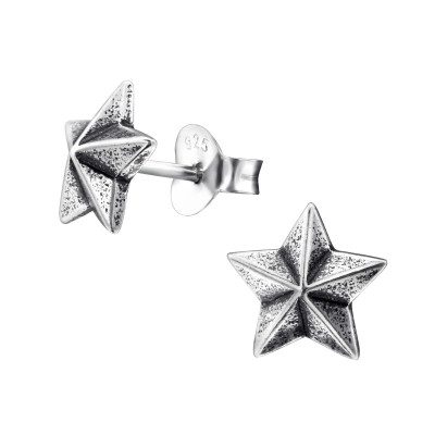 Silver Star Ear Studs