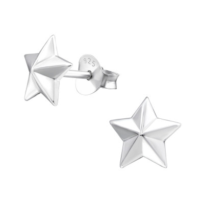 Star Sterling Silver Ear Studs