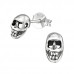 Silver Skull Ear Studs