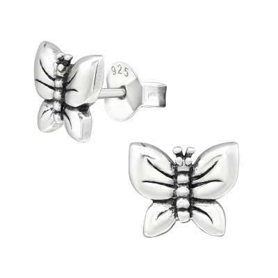 Silver Butterfly Ear Studs