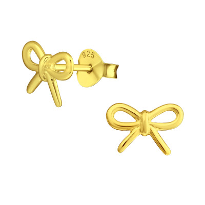 Silver Bow Ear Studs