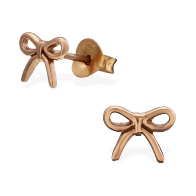 Bow Sterling Silver Ear Studs