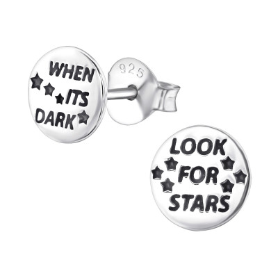 Silver When Its Dark Look for Stars Ear Studs