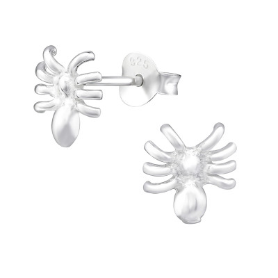 Silver Spider Ear Studs