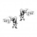 Silver Cupid Ear Studs