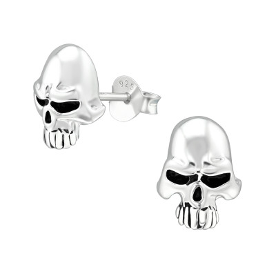 Skull Sterling Silver Ear Studs