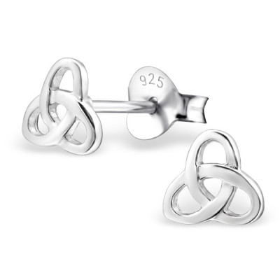 Silver Atom Sign Ear Studs