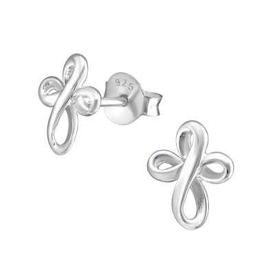 Silver Cross Ear Studs