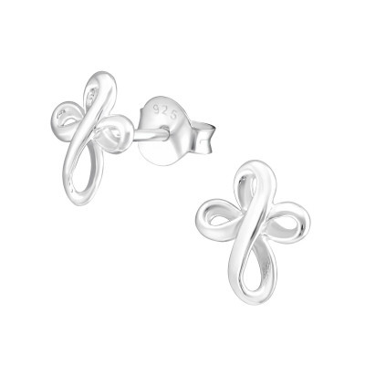 Silver Cross Ear Studs