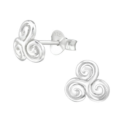 Silver Swirl Ear Studs