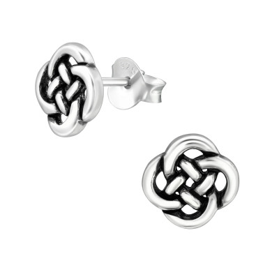 Silver Celtic Ear Studs