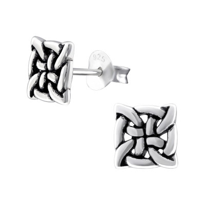 Silver Celtic Ear Studs