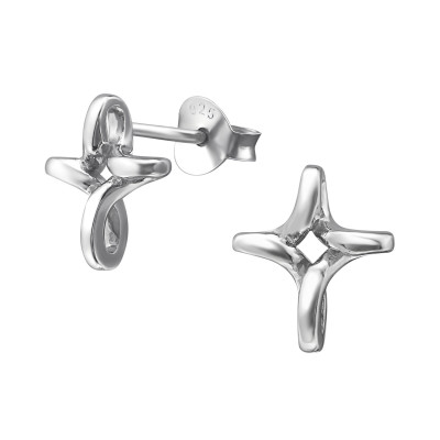 Cross Sterling Silver Ear Studs