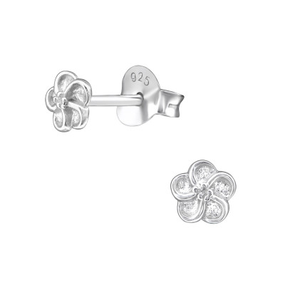 Flower Sterling Silver Ear Studs