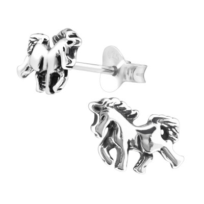 Silver Unicorn Ear Studs