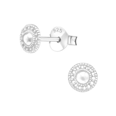 Silver Circle Ear Studs